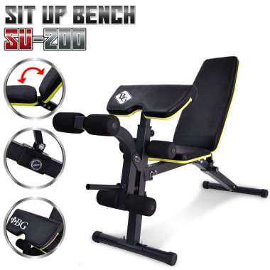 B&G SIT UP BENCH / PAPAN 2 in 1 / Papan Situp SIX PACK / ALAT FITNES PELANGSING PERUT BOARD / SIT UP