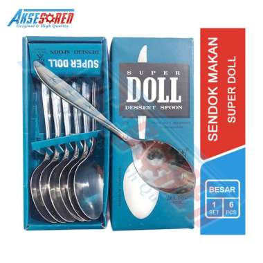 [Original] Sendok Makan Super Doll Dessert Spoon [6 pcs] / Alat Dapur Set Stainless Steel Silver