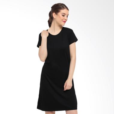 LEMONE KAE100097 Premium Mini Dress Atasan Wanita - Hitam