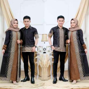 Baju Couple Batik Motif Modang | Baju Couple Dewasa | Baju Sarimbit | Baju Batik Semua Ukuran coklat