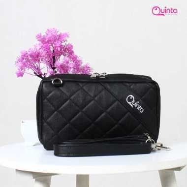 Tas Selempang MultiFungsi Banyak Kantong Big Pouch High Quality Mahyra By Quinta hitam
