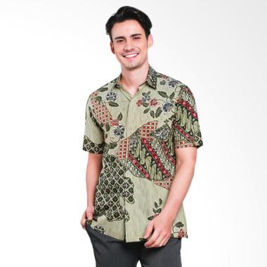 Batik Heritage Katun Premium Parang ... m Fit Kemeja Pria - Hijau