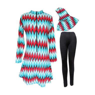 Rainy Collections Motif Zig-Zag Baju Renang Muslim Dewasa - Hijau