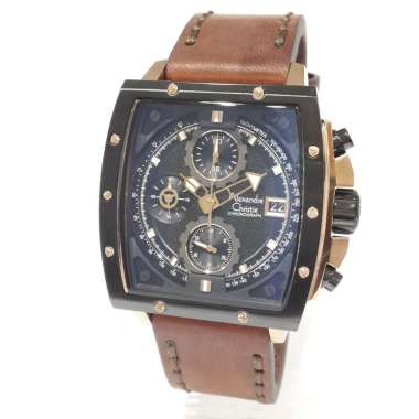 Alexandre Christie Chronograph 6376MCL Jam Tangan Pria Black Rosegold