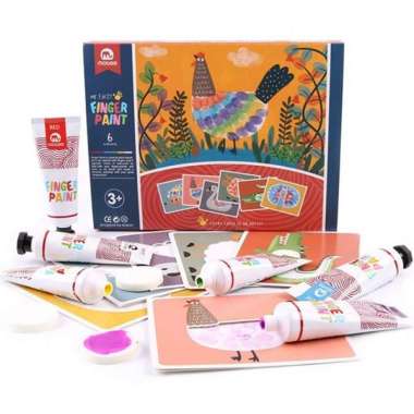 Mobee finger painting set -cat warna anak - activity toys - mainan