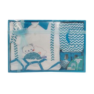 Kiddy 11161 Baby Boy Set Pakaian Bayi Laki Laki Gift Set - Biru