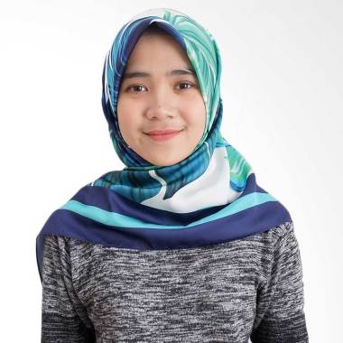 Tiffany Kenanga Printing Satin Hermes Angelina Forestfoliage Hijab Segiempat