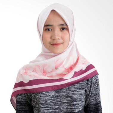 Tiffany Kenanga Printing Satin Hermes Angelina Jilbab Segiempat - Cherry Flower