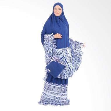 Boontie Aztec Rayon Knitt Mukena Syar'i - Navy Blue