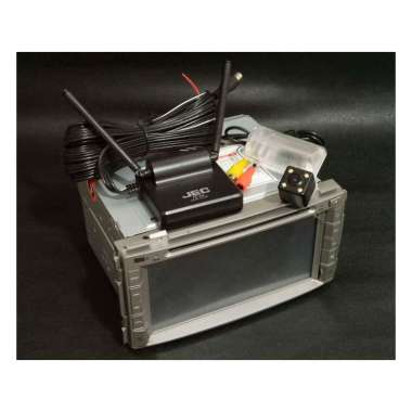 Double Din DVD OEM Avanza Veloz plus Kamera Mundur Antena TV Booster Set hitam