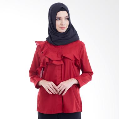 Hanalila Daily Hijab Hanalila Kimi Tops Blouse Muslim - Maroon