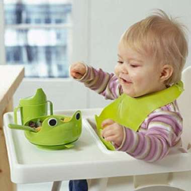 IKEA MATA TRAINING FEEDING PERALATAN MAKAN BAYI SET LUCU - Hijau Biru