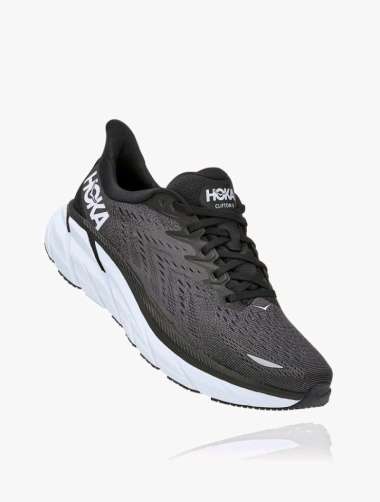 SEPATU LARI PRIA HOKA ONE ONE CLIFTON 8 WIDE 2E BLACK ORIGINAL 8