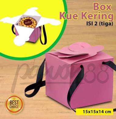 Kotak Kue Kering - Dus Kue Kering - Box Kue Kering PINK - isi2 Toples 500 gram (3 pcs)