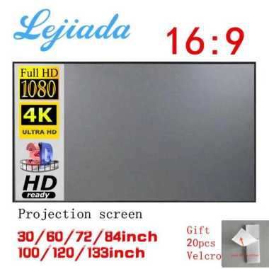 LEJIADA Kain Layar Proyektor Anti-light Ambient Screen Curtain - L21 Silver