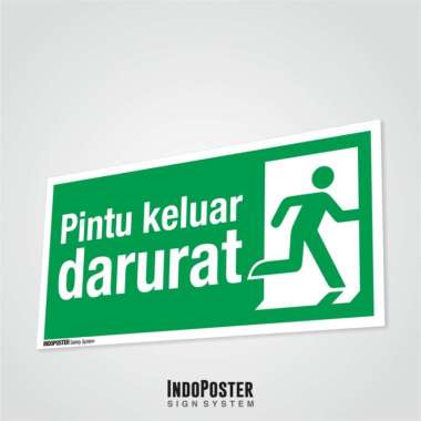 Stiker Label K3 Safety Sign Tanda Pintu Keluar Darurat