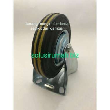 roda caster karet 8 inch 8" Mati rigid 200mm trolley hitam etalase 200
