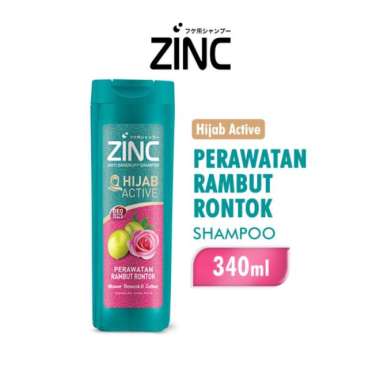 ZINC Shampoo Hijab Active Perawatan Rambut Rontok Botol 340ml