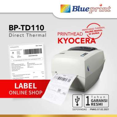 Printer Barcode Thermal Printer Label Resi A6 BLUEPRINT TD-110 USB