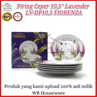 piring ceper makan keramik motif Lavender 10,5" LV-DP10,5 FIORENZA