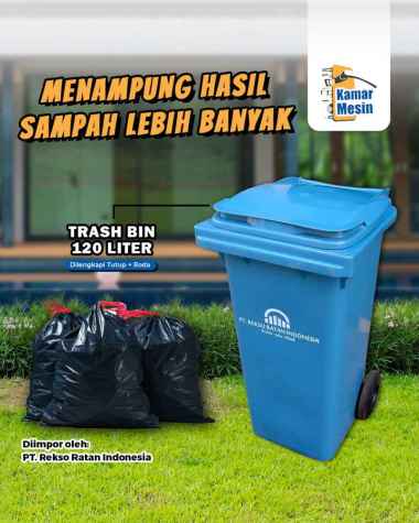 Tempat Sampah Besar Tong Sampah Trash bin 120 Liter Roda Standar ISO Eropa