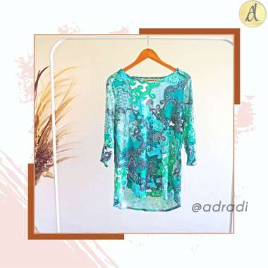 CHARTER CLUB zenerjy blouse batik hijau original atasan wanita branded