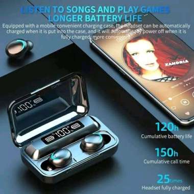 Earphone TWS F9-5 Fingerprint Bluetooth 5.0 HiFi Earphone Wireless Headset Display Earbuds Olahraga