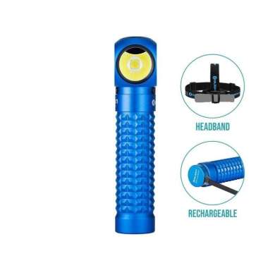 Olight Perun Blue Kit 2000lm 120m Rechargeable Headlamp Senter Kepala LED Multifungsi