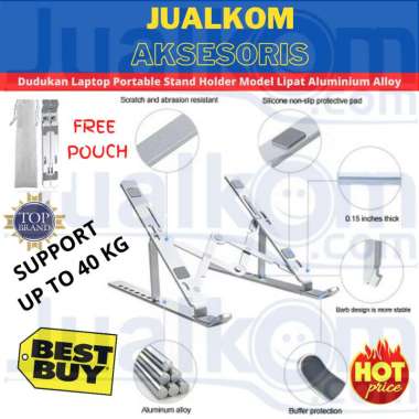 Laptop stand Portable Dudukan Laptop Aluminium Alloy Holder Laptop Lipat