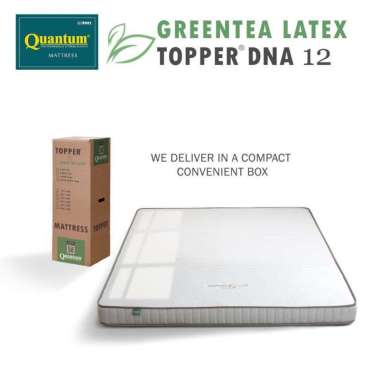 Quantum Topper Greentea Latex DNA 12cm - Kasur Spring bed Springbed 180 x 200