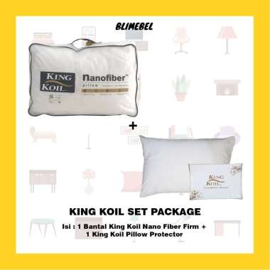 [PAKET] Bantal King Koil Nano Fiber Firm + King Koil Pillow Protector  Bantal+Protector