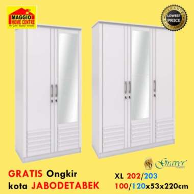 LEMARI PAKAIAN 3 PINTU BESAR - LEMARI PAKAIAN - XL202- GRAVER 2Pintu