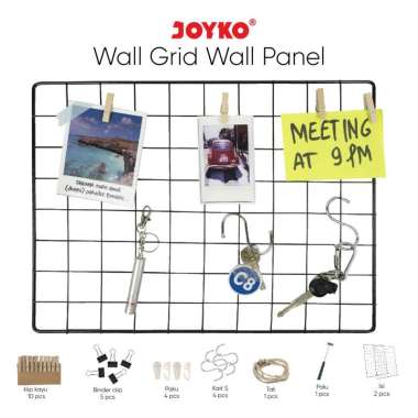 Hijang Wire Grid Wall Panel Kawat Jaring Hiasan Dinding Joyko WGWP-670 White