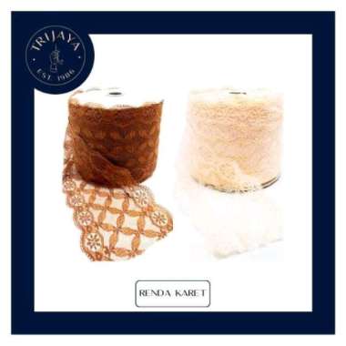 Trijaya Renda Karet / Renda Elastis - Coklat Per Roll