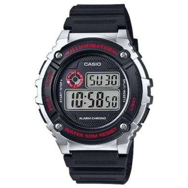 CASIO ORIGINAL - CASIO W-216H-1C - JAM TANGAN PRIA JAM PRIA - RUBBER CASIO W 216H 1C 216 H W216