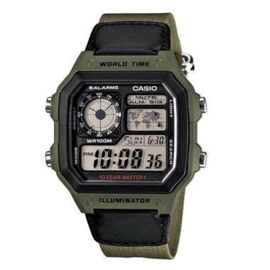 Casio AE-1200WH-1AVEF Jam Tangan Digital Pria - Hitam Resin dengan Stainless Steel Case