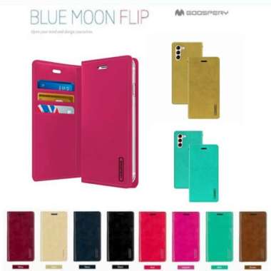 Flip Case Samsung Galaxy S21  Goospery Bluemoon Flip Cover Case Sarung Original Red