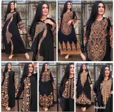 LONGDRESS HITAM POLA multiwarna Semua Ukuran