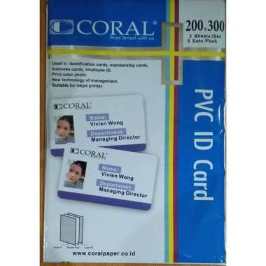 CORAL Kertas PVC Bahan ID Card Instan A4