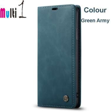Case Caseme 013 OPPO A11 - OPPO A11X Leather Case Wallet Dompet Green Army