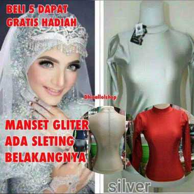 Dhia - Manset Baju Gliter Pakai Sleting / Daleman Untuk Kebaya / Daleman Baju Muslim / Daleman Murah