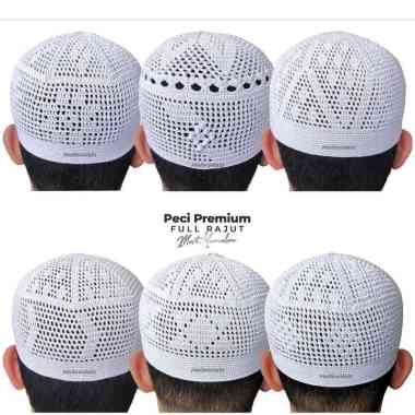 peci kopiah rajut model Yaman Madinah handmode putih