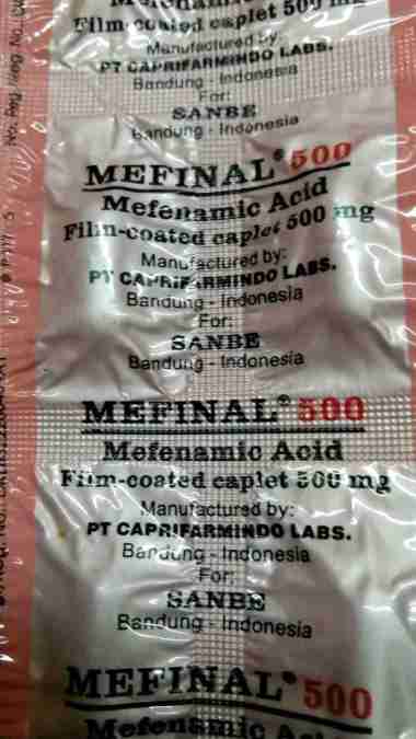 mefinal 500mg harga perstrip