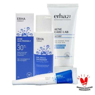ERHA Acne Care Lab Series - Paket Acne Treatment ERHA - Paket Perawatan Penghilang Jerawat dan Bekas