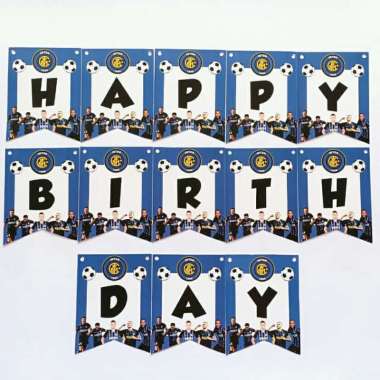 banner flag bunting flag garland flag ulang tahun happy birthday karakter motif tema intermilan inte