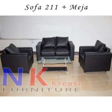Sofa kursi Tamu kantor Minimalis 211 + MEJA TAMU - jabodetabek only