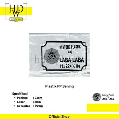 Laba - Laba Kantong Plastik PP Bening 11x22cm [1/2 Kg]
