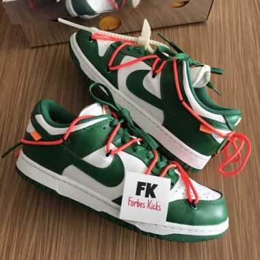 Dunk Low Off-White Off White Pine Green || white michigan university gold yellow red