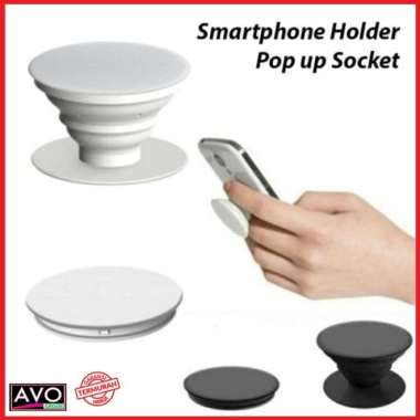 pop socket hp ring stand holder android polos import murah Putih
