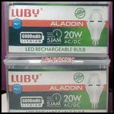 Lampu LED Luby 20W Emergency Aladdin Putih Kuning AC/DC Rechargeable